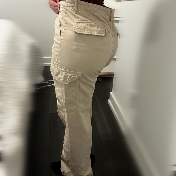 Zara Beige Cargo Pants Size 6 - Picture 1 of 3